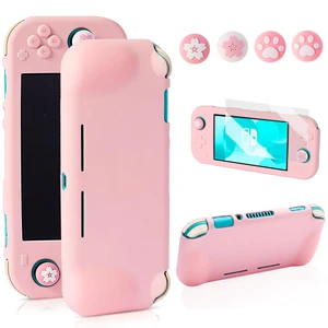 Pink Silicone Protective Case Compatible with Nintendo Switch Lite 2019 | Soft Touch Shell with Screen Protector & 4 Thumb Grips (Cherry Blossom & Paw Design) Pink Silicone Protective Case Compatible with Nintendo Switch Lite 2019 | Soft Touch Shell with Screen Protector & 4 Thumb Grips (Cherry Blossom & Paw Design)
