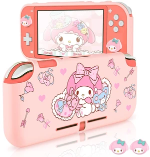 Little Red Hood Rabbit Switch Lite Protective Case Cute TPU Soft Cover Shock Absorption Anti-Scratch Shell with 2PCS Lovely Bunny Thumb Grips for Switch 2019 Version - Pink Little Red Hood Rabbit Switch Lite Protective Case Cute TPU Soft Cover Shock Absorption Anti-Scratch Shell with 2PCS Lovely Bunny Thumb Grips for Switch 2019 Version - Pink