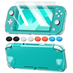 Switch Lite Cover Case,Crystal Hard Protective Shell for Switch Lite | Switch Lite Accessories Kits, Slim Shockproof Clear Case with Glass Screen Protector & 8 Thump Grip Switch Lite Cover Case,Crystal Hard Protective Shell for Switch Lite | Switch Lite Accessories Kits, Slim Shockproof Clear Case with Glass Screen Protector & 8 Thump Grip