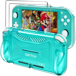 Protective TPU Case for Nintendo Switch Lite 2019 | 2 Pack Tempered Glass Screen Protector, Grip Cover with Shock-Absorption and Anti-Scratch Design, HD Clear Protective TPU Case for Nintendo Switch Lite 2019 | 2 Pack Tempered Glass Screen Protector, Grip Cover with Shock-Absorption and Anti-Scratch Design, HD Clear