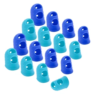 16 Pcs Finger Tips, 4 Sizes Thimble Fingertip Grips - Blue, Aqua | Soft Silicone, Thumb Protectors Pads Cover, for Hand Sewing, Paper Sorting, Page Turning, Money Counting, Guitar Playing 16 Pcs Finger Tips, 4 Sizes Thimble Fingertip Grips - Blue, Aqua | Soft Silicone, Thumb Protectors Pads Cover, for Hand Sewing, Paper Sorting, Page Turning, Money Counting, Guitar Playing
