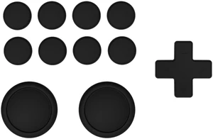 Silicone Button Covers and Thumb Grip Set for Nintendo Switch/OLED Joycon/Switch Lite, ABXY Directional Key Button Caps for Nintendo Switch/OLED/Lite with Switch Lite D-Pad Button Cap, Black Silicone Button Covers and Thumb Grip Set for Nintendo Switch/OLED Joycon/Switch Lite, ABXY Directional Key Button Caps for Nintendo Switch/OLED/Lite with Switch Lite D-Pad Button Cap, Black