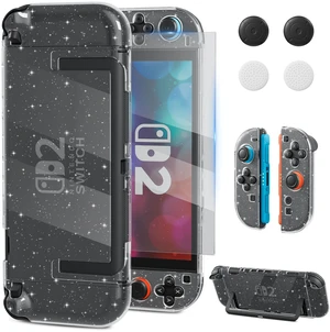 Glitter Protective Case Cover Shell for Nintendo Switch 2(2025),Clear Sparkle Full Dockable Slim Hard Protection Cute Shining Skin Case for Switch 2, Shockproof Screen Protector,4 Thumb Grip Glitter Protective Case Cover Shell for Nintendo Switch 2(2025),Clear Sparkle Full Dockable Slim Hard Protection Cute Shining Skin Case for Switch 2, Shockproof Screen Protector,4 Thumb Grip