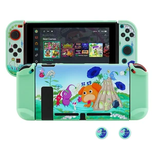 PC Dockable Protective Case for Nintendo Switch, with Green Anti-Scratch Switch Cover Skin of Pikmin, 2 Switch Hard Shell Case for Controller Grip, 2 Cute Thump Caps- for Girly or Boy PC Dockable Protective Case for Nintendo Switch, with Green Anti-Scratch Switch Cover Skin of Pikmin, 2 Switch Hard Shell Case for Controller Grip, 2 Cute Thump Caps- for Girly or Boy