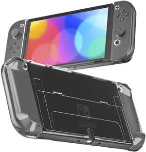 3 in 1 Protective Black Clear Case Cover for Nintendo Switch OLED, Dockable Skin for Switch OLED and Controller, Comfort Grip Shell with Shock-Absorption and Anti-Scratch Design 3 in 1 Protective Black Clear Case Cover for Nintendo Switch OLED, Dockable Skin for Switch OLED and Controller, Comfort Grip Shell with Shock-Absorption and Anti-Scratch Design