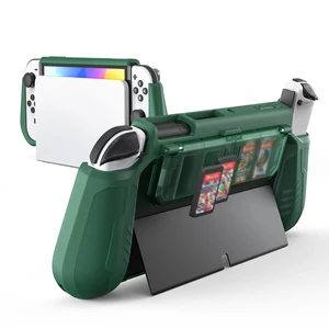 Dockable Protective Case for Switch OLED, with Flip Game Storage | Ergonomic grip cover for Switch OLED 2021 (7.0"), Not for Switch 2 (2025 release, 7.9"), Kickstand compatible, Green Dockable Protective Case for Switch OLED, with Flip Game Storage | Ergonomic grip cover for Switch OLED 2021 (7.0"), Not for Switch 2 (2025 release, 7.9"), Kickstand compatible, Green