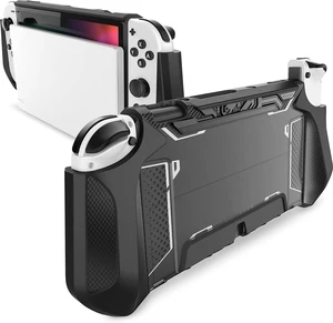 Dockable Case for Nintendo Switch OLED 2021, Blade Series TPU Grip Protective Cover Accessories Compatible with 7 Inch and Joy-Con Controller (Black) Dockable Case for Nintendo Switch OLED 2021, Blade Series TPU Grip Protective Cover Accessories Compatible with 7 Inch and Joy-Con Controller (Black)