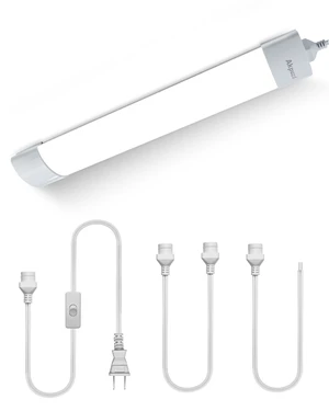 5000K LED Ceiling Light Fixture with Plug, Under Cabinet Lighting, Linkable LED Light Bar for Kitchen Bathroom Garage Corridor Office Overhead Lighting (1.4FT-1PCS) 5000K LED Ceiling Light Fixture with Plug, Under Cabinet Lighting, Linkable LED Light Bar for Kitchen Bathroom Garage Corridor Office Overhead Lighting (1.4FT-1PCS)