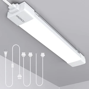 LED Tube Light Fixture with Plug, 1.4FT 1800LM 5000K Utility Shop Light, Linkable Cabinet Light for Garage, Kitchen, Bathroom, Closet, Office - 1.4Ft, Triproof, White LED Tube Light Fixture with Plug, 1.4FT 1800LM 5000K Utility Shop Light, Linkable Cabinet Light for Garage, Kitchen, Bathroom, Closet, Office - 1.4Ft, Triproof, White