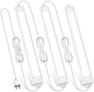 3 Pack Plug in Under Cabinet Lighting for Kitchen | 6500k Bright Under Counter Lights for Shelf/Workbench/Bookshelf/Over Sink, 14inch Linkable 110V LED Light Bar 3 Pack Plug in Under Cabinet Lighting for Kitchen | 6500k Bright Under Counter Lights for Shelf/Workbench/Bookshelf/Over Sink, 14inch Linkable 110V LED Light Bar