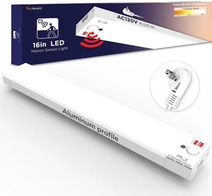 Under Cabinet Lighting Plug in, AC120V LED Motion Sensor Light Indoor 3000K/4000K/5000K, Super Bright, Linkable Under Counter Light for Kitchen,Closet,Shelf,Aluminum (16inch,White,1Pack) Under Cabinet Lighting Plug in, AC120V LED Motion Sensor Light Indoor 3000K/4000K/5000K, Super Bright, Linkable Under Counter Light for Kitchen,Closet,Shelf,Aluminum (16inch,White,1Pack)