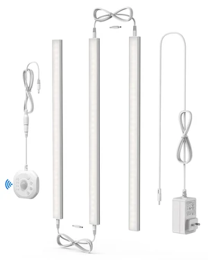 Under Cabinet Lighting, Motion Sensor Dimmable LED Counter Light Bar, Plug-in Closet Lights with Day & Night Dual Modes, 4500K Daylight White, 3 Pcs Linkable for Kitchen, Pantry, Workbench Under Cabinet Lighting, Motion Sensor Dimmable LED Counter Light Bar, Plug-in Closet Lights with Day & Night Dual Modes, 4500K Daylight White, 3 Pcs Linkable for Kitchen, Pantry, Workbench