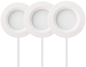 2.75-Inch LED Puck Light Kit, 3-Pack, Plug-in, 3000K, White | Warm white light, 12V plug-in kit with in-line dimmer, recessed/surface mount. Model: IN-0102-3-WH 2.75-Inch LED Puck Light Kit, 3-Pack, Plug-in, 3000K, White | Warm white light, 12V plug-in kit with in-line dimmer, recessed/surface mount. Model: IN-0102-3-WH
