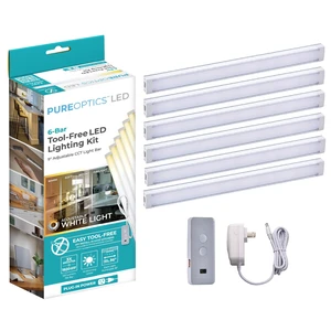 Under Cabinet Lighting Kit, Motion Sensor, Dimmable, Linkable, 3 Color Settings, Tool-Free, for Kitchen, Pantry, Cabinets, Closets, Office (6) 9" Bars Under Cabinet Lighting Kit, Motion Sensor, Dimmable, Linkable, 3 Color Settings, Tool-Free, for Kitchen, Pantry, Cabinets, Closets, Office (6) 9" Bars