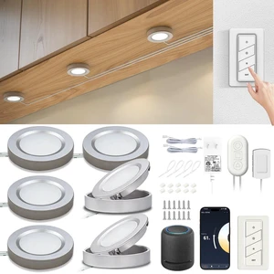 Smart LED Puck Lights, 6 Packs Under Cabinet Lights Plug in with App | Compatible with Alexa and Google Home,13.6W,Dimmable,716 Lumens,CRI>90, 2700-7000K,Recessed,Wired, for Kitchen,,Counter,Shelf Smart LED Puck Lights, 6 Packs Under Cabinet Lights Plug in with App | Compatible with Alexa and Google Home,13.6W,Dimmable,716 Lumens,CRI>90, 2700-7000K,Recessed,Wired, for Kitchen,,Counter,Shelf