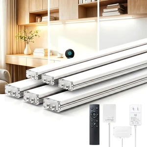Under Cabinet Lighting Plug-in, 6-Pack Smart Linkable LED Bars | 0.3in aluminum bars with App, Alexa and remote, 2700K-6500K , 1%-100% dimming, end-to-end or parallel for Kitchens, Cabinets Under Cabinet Lighting Plug-in, 6-Pack Smart Linkable LED Bars | 0.3in aluminum bars with App, Alexa and remote, 2700K-6500K , 1%-100% dimming, end-to-end or parallel for Kitchens, Cabinets