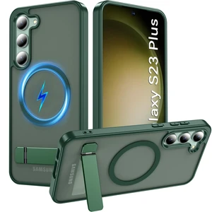 Magnetic for Samsung Galaxy S23+ Plus Phone Case with Stand, Green | Shockproof Military Grade Drop Protection S23+ Case Fit for Magsafe, Translucent Back Phone Cover With Adjustable Kickstand Magnetic for Samsung Galaxy S23+ Plus Phone Case with Stand, Green | Shockproof Military Grade Drop Protection S23+ Case Fit for Magsafe, Translucent Back Phone Cover With Adjustable Kickstand