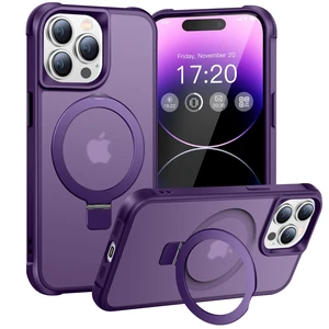 Magnetic Ring Stand Case for iPhone 14 Pro, Violet | 120° Opening Angle, N52 Magnetic Grip, Full Drop ProtectionHands-Free Stand for Video Calls and More Magnetic Ring Stand Case for iPhone 14 Pro, Violet | 120° Opening Angle, N52 Magnetic Grip, Full Drop ProtectionHands-Free Stand for Video Calls and More