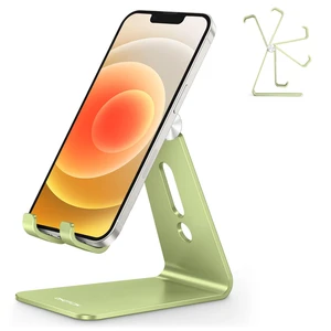 C2 Adjustable Aluminum Cell Phone Stand with Charging Cutout, Green | Sturdy 3mm Base with Non-Slip Silicone Pads, Multi-Angle, Works with 19mm Thick Cases Smartphones, Desktop Recording Facetime C2 Adjustable Aluminum Cell Phone Stand with Charging Cutout, Green | Sturdy 3mm Base with Non-Slip Silicone Pads, Multi-Angle, Works with 19mm Thick Cases Smartphones, Desktop Recording Facetime