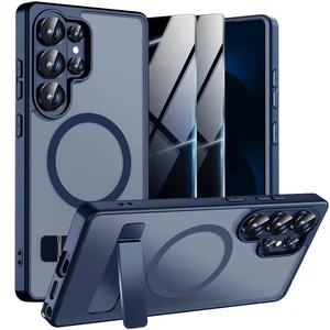 Magnetic Case for Samsung Galaxy S26 Ultra with 2X Privacy Screen Protectors,Galaxy S 26 Ultra Phone Case with Stand & Compatible with MagSafe,Shockproof Translucent Matte Protective Cover,Blue Magnetic Case for Samsung Galaxy S26 Ultra with 2X Privacy Screen Protectors,Galaxy S 26 Ultra Phone Case with Stand & Compatible with MagSafe,Shockproof Translucent Matte Protective Cover,Blue