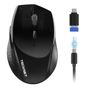 Pro Wireless Bluetooth Mouse, 2.4G/ BT 5.0, Silent 6-DPI, Black | USB A/C & Dual BT 5.0, Rechargeable, 3-Device Switch, 6 Buttons, 6-DPI to 6400, Ergonomic for M/L Hands, Wide Compatibility Pro Wireless Bluetooth Mouse, 2.4G/ BT 5.0, Silent 6-DPI, Black | USB A/C & Dual BT 5.0, Rechargeable, 3-Device Switch, 6 Buttons, 6-DPI to 6400, Ergonomic for M/L Hands, Wide Compatibility