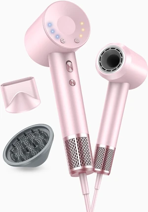 160,000 RPM High-Speed Ionic Hair Dryer with Diffuser, Pink | 500 Million Negative Ions, Heat Control, Low-Noise, Fast Drying, Reduces Frizz, Compact Size, Ideal for Travel 160,000 RPM High-Speed Ionic Hair Dryer with Diffuser, Pink | 500 Million Negative Ions, Heat Control, Low-Noise, Fast Drying, Reduces Frizz, Compact Size, Ideal for Travel