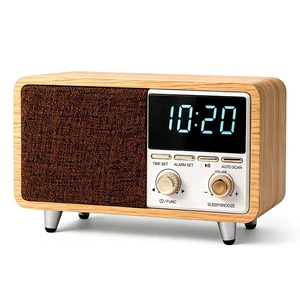 Portable Retro Radio Alarm Clock, Bluetooth Speaker with FM Radio | Wood Grain Finish, TF Card/AUX Audio Input, Type-C Rechargeable Vintage Bedside Clock Radio for Bedroom Office Decor Portable Retro Radio Alarm Clock, Bluetooth Speaker with FM Radio | Wood Grain Finish, TF Card/AUX Audio Input, Type-C Rechargeable Vintage Bedside Clock Radio for Bedroom Office Decor