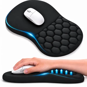 Ergonomic Mouse Pad with Wrist Rest, Large 12x8 inch, Black | Memory Foam Wrist Support Mousepad for Office Desk, Gaming & Laptop, Dual-Slope Cushioned Computer Mouse Mat, Non-Slip Base Ergonomic Mouse Pad with Wrist Rest, Large 12x8 inch, Black | Memory Foam Wrist Support Mousepad for Office Desk, Gaming & Laptop, Dual-Slope Cushioned Computer Mouse Mat, Non-Slip Base