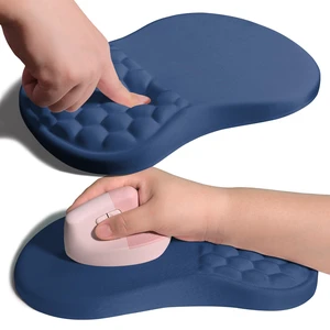Ergonomic Joint Wrist Support Mouse Pad with Memory Foam Cushion Massage Bump, Carpal Tunnel Pain Relief Mousepad Slope Design for Wrist Rest, 11.8x7.9 in, Dark Steel Blue Ergonomic Joint Wrist Support Mouse Pad with Memory Foam Cushion Massage Bump, Carpal Tunnel Pain Relief Mousepad Slope Design for Wrist Rest, 11.8x7.9 in, Dark Steel Blue