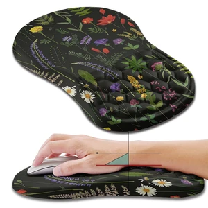 Ergonomic Mouse Pad Wrist Support, Wrist Rest Mousepad for Carpal Tunnel Pain Relief with Integrated Memory Foam Slope Massage Bulge (11.8x7.9 inch,Flowers Ergonomic Mouse Pad Wrist Support, Wrist Rest Mousepad for Carpal Tunnel Pain Relief with Integrated Memory Foam Slope Massage Bulge (11.8x7.9 inch,Flowers