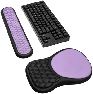 Wrist Rest for Computer Keyboard and Mouse Pad Set with Massage Design | Ergonomic Memory Foam Wrist Support Mouse Pad for Pain Relief,Easy Typing,Desk Wrist Pad for Office Home(2-in-1 Black+Purple) Wrist Rest for Computer Keyboard and Mouse Pad Set with Massage Design | Ergonomic Memory Foam Wrist Support Mouse Pad for Pain Relief,Easy Typing,Desk Wrist Pad for Office Home(2-in-1 Black+Purple)