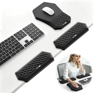 2-in-1 L-Shaped Desk Elbow Pads & & Mouse Pad Set with Wrist Rest, Black | Ergonomic Desk Edge Cushion, Soft Memory Foam Comfort Support for Wrist Arm Elbow, Non-Slip Base 2-in-1 L-Shaped Desk Elbow Pads & & Mouse Pad Set with Wrist Rest, Black | Ergonomic Desk Edge Cushion, Soft Memory Foam Comfort Support for Wrist Arm Elbow, Non-Slip Base