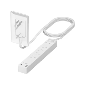 Surge Protected Outlet Extender, 1 USB-A & 1 USB-C, 5ft Cord, 1625W | ETL Listed, Matte White, 4-Outlet Power Strip, Protector 1500J, Wall Plate Plug With Cord Extender, Flat-Face Surge Protected Outlet Extender, 1 USB-A & 1 USB-C, 5ft Cord, 1625W | ETL Listed, Matte White, 4-Outlet Power Strip, Protector 1500J, Wall Plate Plug With Cord Extender, Flat-Face