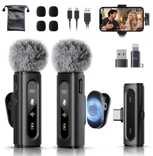 USB C Lavalier Microphone Wireless Mini Mic for Type-C Android Phone/Tablet/PC Video Recording Clip-on Mics with Rotatable Clip&Denoise Recording, Ideal for Vlog Tiktok Youtube Podcast Content Creator USB C Lavalier Microphone Wireless Mini Mic for Type-C Android Phone/Tablet/PC Video Recording Clip-on Mics with Rotatable Clip&Denoise Recording, Ideal for Vlog Tiktok Youtube Podcast Content Creator