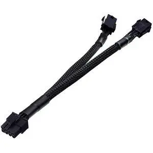WRIARICH Dual 6 Pin Female to 8 Pin Male GPU Power Adapter Cable Braided Sleeved 9 inches WRIARICH Dual 6 Pin Female to 8 Pin Male GPU Power Adapter Cable Braided Sleeved 9 inches