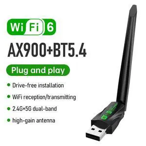 WiFi 6 Wireless Network Card 900M BT5.4 Dual Band 2.4G&5GHz USB 3.0 High-Speed Wifi Adapter Driver Free For Desktop Laptop WiFi 6 Wireless Network Card 900M BT5.4 Dual Band 2.4G&5GHz USB 3.0 High-Speed Wifi Adapter Driver Free For Desktop Laptop