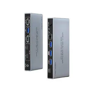 L22A-USB-C+ UHD 2X1 KVM Switch 4K 60Hz 2 In 1 Out-8K 60Hz USB-C/DP In To DP Out- Two PC Monitor/Keyboard Mouse Port Share L22A-USB-C+ UHD 2X1 KVM Switch 4K 60Hz 2 In 1 Out-8K 60Hz USB-C/DP In To DP Out- Two PC Monitor/Keyboard Mouse Port Share