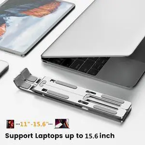 Adjustable Aluminum Laptop Stand Foldable Portable Notebook Riser Cooling Ventilated Desktop Holder Non-Slip Grip Orange Adjustable Aluminum Laptop Stand Foldable Portable Notebook Riser Cooling Ventilated Desktop Holder Non-Slip Grip Orange