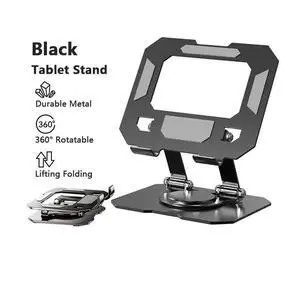 Black Stand Adjustable Foldable Desktop Holder for 4.7-12 Inch iPad Pro/Air/Mini Laptop Tablet 360° Rotatable Tablet TSTBX-0002-black-MERG7 Black Stand Adjustable Foldable Desktop Holder for 4.7-12 Inch iPad Pro/Air/Mini Laptop Tablet 360° Rotatable Tablet TSTBX-0002-black-MERG7