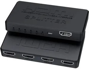 Black HDMI Splitter 1x4 4K UHD Ports for Xbox PS4 Nintendo Switch PC TV Laptop Plug and Play Video Distributor HMSP-DV01-black-ZBW3F Black HDMI Splitter 1x4 4K UHD Ports for Xbox PS4 Nintendo Switch PC TV Laptop Plug and Play Video Distributor HMSP-DV01-black-ZBW3F