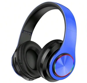 Bluetooth 5.3 Over-Ear Wireless Headset with LED Lights, 40mm Drivers, Dual-Mode Wired/Wireless, USB Rechargeable, 10m Range, for PC Laptop BTHS-01 Bluetooth 5.3 Over-Ear Wireless Headset with LED Lights, 40mm Drivers, Dual-Mode Wired/Wireless, USB Rechargeable, 10m Range, for PC Laptop BTHS-01