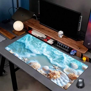 bks Bohemian Beach Gaming Desk Mat, Starfish Seashell Design, Non-Slip Rubber Base, Durable Mouse Pad for PC Laptop Home Office BK-MS01 bks Bohemian Beach Gaming Desk Mat, Starfish Seashell Design, Non-Slip Rubber Base, Durable Mouse Pad for PC Laptop Home Office BK-MS01