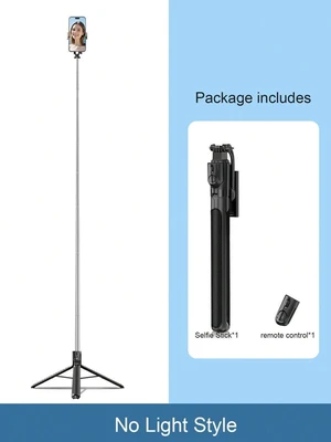 Bks 1.8m Wireless Bluetooth Selfie Stick Tripod With LED Fill Light, Multi-Function Remote Control, 360° Rotatable Phone Holder, Professional Extendable Handheld Stand For Vlog Video Recording Party P Bks 1.8m Wireless Bluetooth Selfie Stick Tripod With LED Fill Light, Multi-Function Remote Control, 360° Rotatable Phone Holder, Professional Extendable Handheld Stand For Vlog Video Recording Party P
