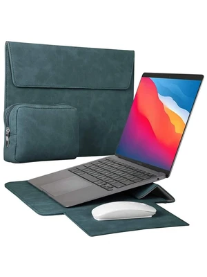 Bks 13-14 Inch Laptop Sleeve Bag Leather Protective Case with Stand Holder for Desk Classroom Teacher Storage Organizer Bks 13-14 Inch Laptop Sleeve Bag Leather Protective Case with Stand Holder for Desk Classroom Teacher Storage Organizer