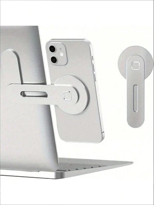 Bks Adjustable Aluminum Laptop Stand With Magnetic Phone Holder - Slim Foldable Side Mount Clip For I Phone & All Phones, Portable Computer Expansion Bracket Bks Adjustable Aluminum Laptop Stand With Magnetic Phone Holder - Slim Foldable Side Mount Clip For I Phone & All Phones, Portable Computer Expansion Bracket