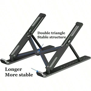 Bks 10-Level Adjustable Laptop Stand Ergonomic Portable Foldable Holder for Desk Compatible with All Laptops and Tablets Bks 10-Level Adjustable Laptop Stand Ergonomic Portable Foldable Holder for Desk Compatible with All Laptops and Tablets