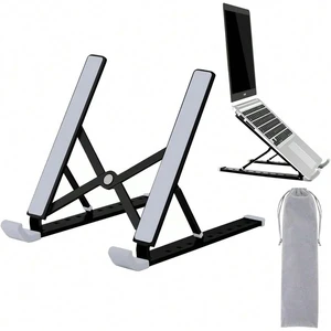 Bks Aluminum Laptop Stand For Desk Adjustable Riser Ventilated Cooling Holder Portable Notebook Mount Computer for 9-15.6 Inch Devices Black Bks Aluminum Laptop Stand For Desk Adjustable Riser Ventilated Cooling Holder Portable Notebook Mount Computer for 9-15.6 Inch Devices Black