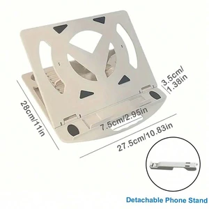 Bks Foldable Adjustable Laptop Stand Pad with Cooling Gaps and Phone Holder for Desktop Tablet Bks Foldable Adjustable Laptop Stand Pad with Cooling Gaps and Phone Holder for Desktop Tablet