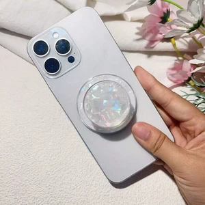 Bks Adjustable Glitter Diamond Phone Holder Magnetic Stand Colorful Shell Pattern Compatible iPhone Magsafe Valentine Gift Bks Adjustable Glitter Diamond Phone Holder Magnetic Stand Colorful Shell Pattern Compatible iPhone Magsafe Valentine Gift