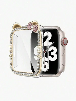 Bks Cartoon Cat Glitter Case for Apple Watch SE/8/7/6/5/4/3/2/1, 40/41/44/45mm, Shock-Proof Diamond Design, Sensitive Touch Bks Cartoon Cat Glitter Case for Apple Watch SE/8/7/6/5/4/3/2/1, 40/41/44/45mm, Shock-Proof Diamond Design, Sensitive Touch